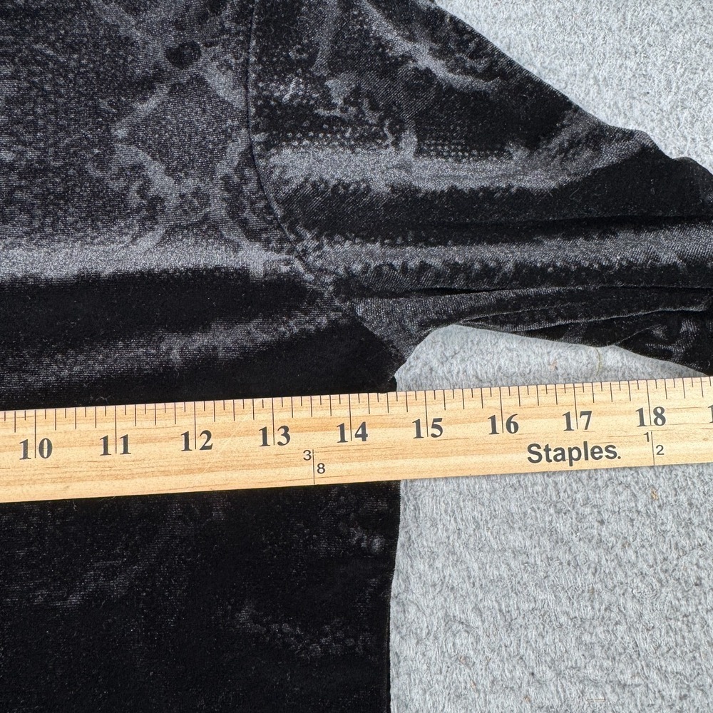 Good American Bodysuit Women's 3 Black Velvet Snakeskin Print Scuba‎ Contour - Picture 6 of 7